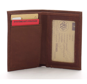 Porte carte Arthur & Aston 1589-100 marron vue intérieure