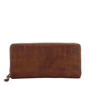 Grand portefeuille zippé Biba BT10-CUERO couleur cognac vue de face.