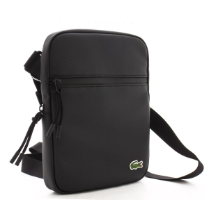 Sacoche plate à bandoulière homme Lacoste LCST NH3308LV-000 Noir côté