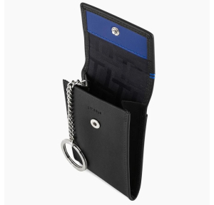 Étui clés à rabat cuir lisse Le Tanneur Martin TMIN3020N01 Noir ouvert