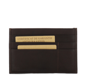 Porte papiers Arthur & Aston en cuir gras Louis 94804 châtaigne dos