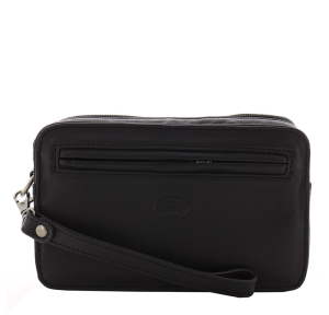 Sac pochette Francinel homme en cuir London 652031 NOIR couleur Noir vue de face