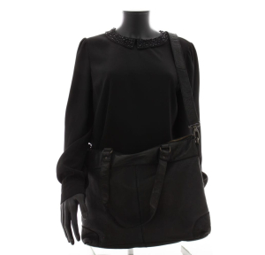 Sac porté épaule + bandoulière Gianni Conti en cuir pleine fleur 4203370 noir porté