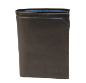 Portefeuille porte cartes Arthur & Aston en cuir de vachette plongé Ennis 2022-805 noir