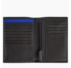 Portefeuille zippée 2 volets Le Tanneur en cuir TMIN3314 noir ouvert