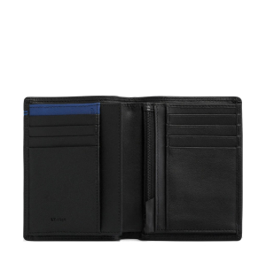 Portefeuille vertical moyen modèle zippée 2 volets Le Tanneur Martin TMIN3311 couleur noir vue de l'interieur.