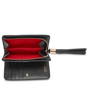 Portefeuille compact zippé Lancel Premier Flirt A1113610TU Noir ouvert