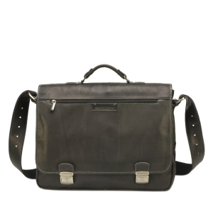 Cartable Arthur & Aston Johany 2028-01 couleur noir vue de face.