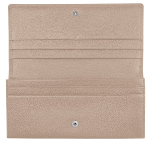 Portefeuille long à rabat Longchamp Le Foulonné L3044021005 Beige Intérieur