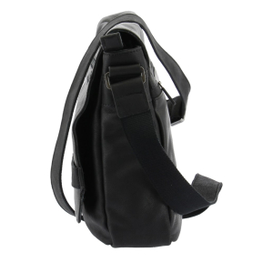 Besace homme Arthur Aston Oscar 1978-04-A couleur noir vue de profil.