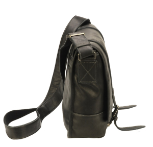 Grande besace reporter Arthur Aston Johany 2028-15-A Noir profil