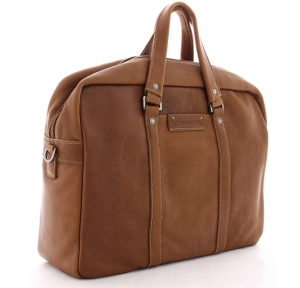 Sac porte documents Arthur Aston Johany 2028-03-B de couleur cognac, vue de côté