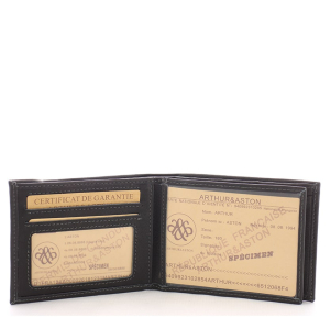 Portefeuille Arthur Aston horizontal en cuir vue de l'intérieur