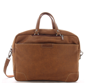 Porte-documents convertible sac à dos en cuir Arthur Aston Marco 2158-05-B de couleur cognac, vue de face