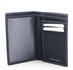 Portefeuille 3 volets Serge Blanco Illinois ILL21052 599 de couleur bleu marine, vue intérieure