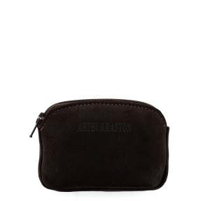 Porte-monnaie zippé Arthur & Aston Grace en cuir 94-154 Châtaigne (Marron foncé)