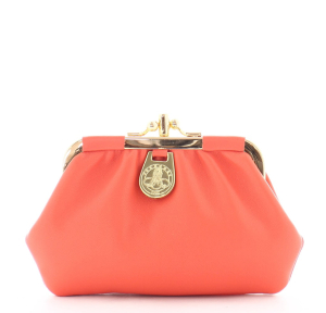 Porte monnaie bourse Pourchet avec fermoir 1405MAN couleur mandarine vue de face