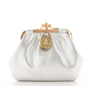 Petit porte monnaie Pourchet avec fermoir 1410ARG couleur argent vue de face