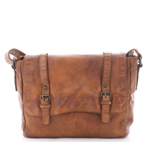 Sac gibecière en cuir vintage Gianni Conti 4203350 cognac vue de face