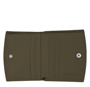 Portefeuille compact Lonchamp Roseau 30011HPN 292 couleur kaki vue intérieur