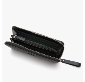 Grand portefeuille zippé Lacoste Sport heritage NF3951DB de couleur noir vue intérieur