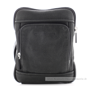 Sacoche homme Arthur & Aston Destroy 62-1036D couleur noir, vue de face