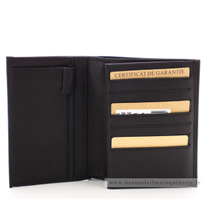 Portefeuille 3 volets cuir gras Arthur & Aston  Louis 94-424-A Noir rangement carte