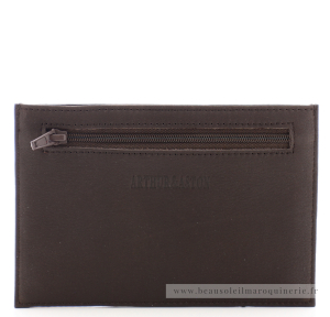 Porte-papiers plat en cuir Arthur & Aston Oscar 1978-804C Châtaigne vue de dos