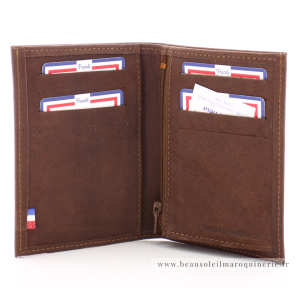 Portefeuille Junior Frandi Authentique 261.05 COGNAC couleur cognac, ouvert
