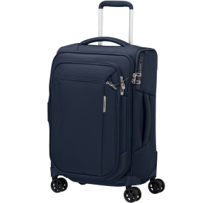 Valise cabine 4 roues Samsonite Respark 143325 1549 couleur bleu nuit, vue de profil