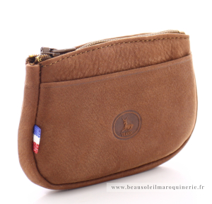 Porte Monnaie Frandi imprimé logo Nubuck 262.96GOLD couleur gold, vue de côté