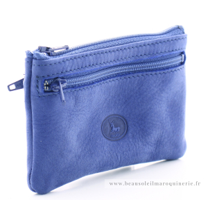 Porte Monnaie Frandi Nubuck made in France 928.96 couleur France vue de profil