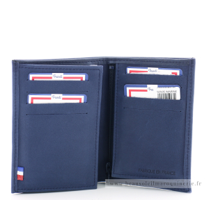 Portefeuille Junior Frandi Authentique 929.05 couleur Marine ouvert sur portes cartes