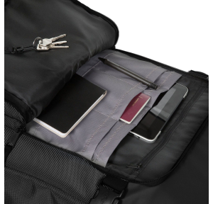 Valise 2 roues Eastpak Tranverz CNNCT M CNNCT COAT K95D 80W couleur noir vue de près intérieur poche extérieure