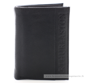 Portefeuille européen Arthur et Aston 1438-800 A couleur noir vue de face