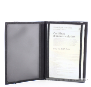 Porte-papiers Arthur & Aston Diego en cuir 1438-982A couleur noir ouvert