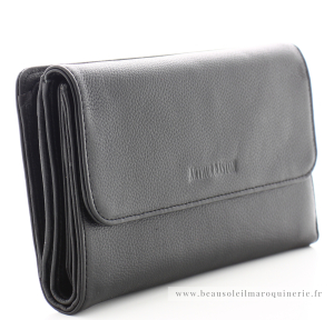 Compagnon porte-chéquier Célia  2023-197-A couleur noir, vue de côté