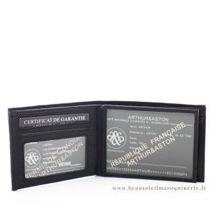 Portefeuille en cuir Bart Arthur & Aston 1978-499-A couleur noir vue intérieur