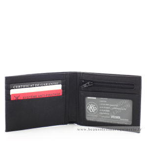 Portefeuille horizontal en cuir Arthur & Aston Oscar 1978-573-A Noir vue intérieur