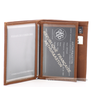 Portefeuille Bart Arthur & Aston 1978-800-B couleur cognac ouvert