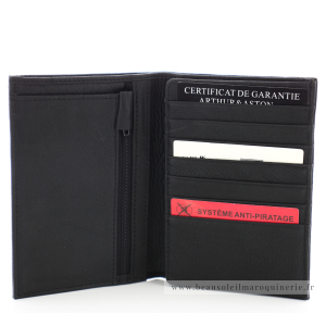 Portefeuille et porte-papiers Arthur & Aston Bart 1978-805-A noir vue intérieur