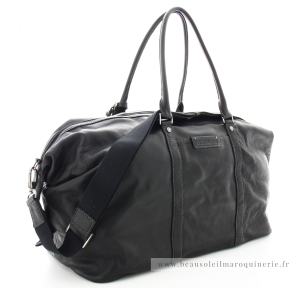 Sac de voyage homme en cuir Arthur & Aston Johany 2028-22 couleur Noir vue de profil