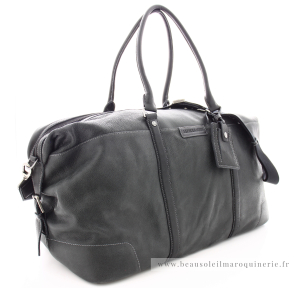 Sac de voyage Arthur & Aston Marco cuir 2158-18 couleur noir vue de profil