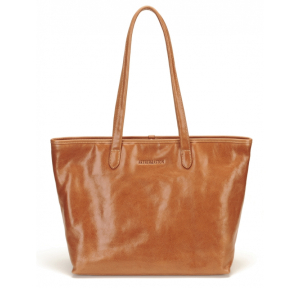 Sac shopping Arthur & Aston Edith cuir taille M A123-01PM-B Cognac, face