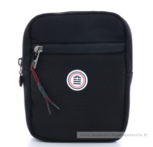 Petit sac bandoulière Honey Serge Blanco en textile BSH13010 999 couleur noir vue de face