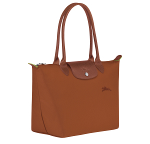 Sac shopping S Longchamp Le Pliage Green L2605 919 504 couleur cognac, vue de côté