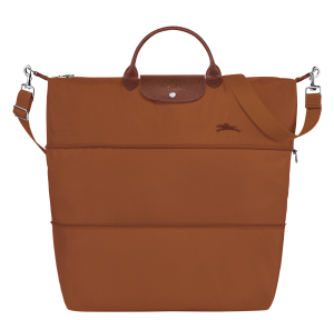 Sac de voyage extensible Longchamp Le Pliage Green L1911919504 couleur Cognac vue de face étendue