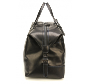 Sac de voyage Arthur Aston grand modèle Pablo 1589-20GM-NOBL noir fil bleu vue de côté