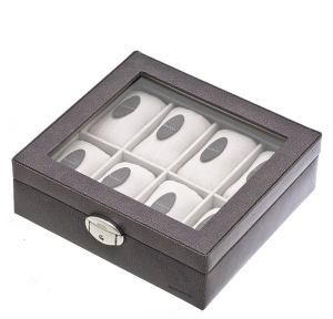 Coffret vitre Davidts 8 montres Euclide 367811 NR couleur Noir vue de profil