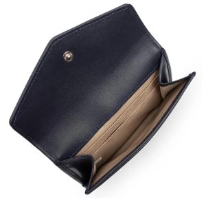 Porte-cartes Lancaster à rabat pression Paris PM 131-028-BL/FO Bleu foncé vue intérieur